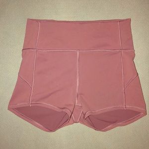 Lululemon High Waist Mauve Workout Shorts